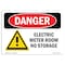 Signmission OSHA Danger Sign, 10" Height, 14" Width, Rigid Plastic, Electric Meter Room No Storage, Landscape OS-DS-P-1014-L-1192 - alternate 1